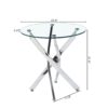 Modern Round Tempered Glass End Table With Chrome Legs - Silver - Image 7