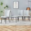 Modern Minimalist Dining And Office Chairs Set With Metal Legs - Light Gray - Image 5