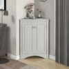 Triangle Bathroom Storage Cabinet With Adjustable Shelves, Freestanding Floor Cabinet For Home Kitchen - Gray - Image 2