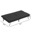 Modern Sofa Bed With Wood Frame And Stainless Leg - Black - Image 15