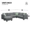 Sectional Sofa Couches Living Room Sets, 7 Seats Modular Sectional Sofa With Ottoman, L Shape Fabric Sofa Corner Couch Set With 3 Pillows - Gray - Image 24