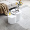 Coffee Tables For Living Room, Office, Bedroom (Set of 2) - White - Image 2