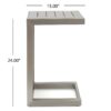 Aluminum Outdoor Side Table, C Shaped End Table, Outside Small Table For Patio - Silver - Image 3