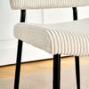 Modern Dining Chair Fabric Upholstered Chairs With Black Metal Legs For Home And Bedroom (Set of 2) - Beige - Image 11