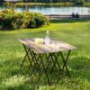 TV Trays For Eating (Set of 4) With Stand, Folding TV / Snack Tray Table Set, Folding TV Dinner Tables For Small Space - Rustic Brown - Image 2