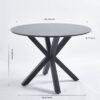 Table Mid-Century Dining Table For 4 - 6 People With Round MDF Table Top, Pedestal Dining Table, End Table Leisure Coffee Table, Cross Leg - Black - Image 3