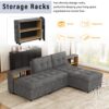 Versatile Sofa Bed Modular Sofa Free Combined Sofa With 2 Storage Racks - Dark Gray - Image 6