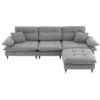 L Shaped Convertible Sectional Sofa 4 Seat Tufted Couch Set With Two Tone Adjust Legs Cloud Movable Ottoman - Gray - Image 2