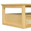 Modern Coffee Table, Coffee Table With 1 Storage Shelf, 2 Tabletops And 1 Rattan Drawer For Living Room - Natural - Image 12