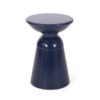 Serenita - Outdoor Iron Side Tables With Flared Design, (Set of 2) - Navy Blue - Image 6