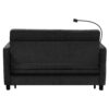 Contemporary Loveseat Sofa Bed Sleeper With Reversible Backrest Side Pockets USB Ports Phone Holder Chenille - Black - Image 22