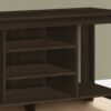 TV Stand, Console, Media Entertainment Center, Storage Shelves, Durable Construction - Espresso - Image 4