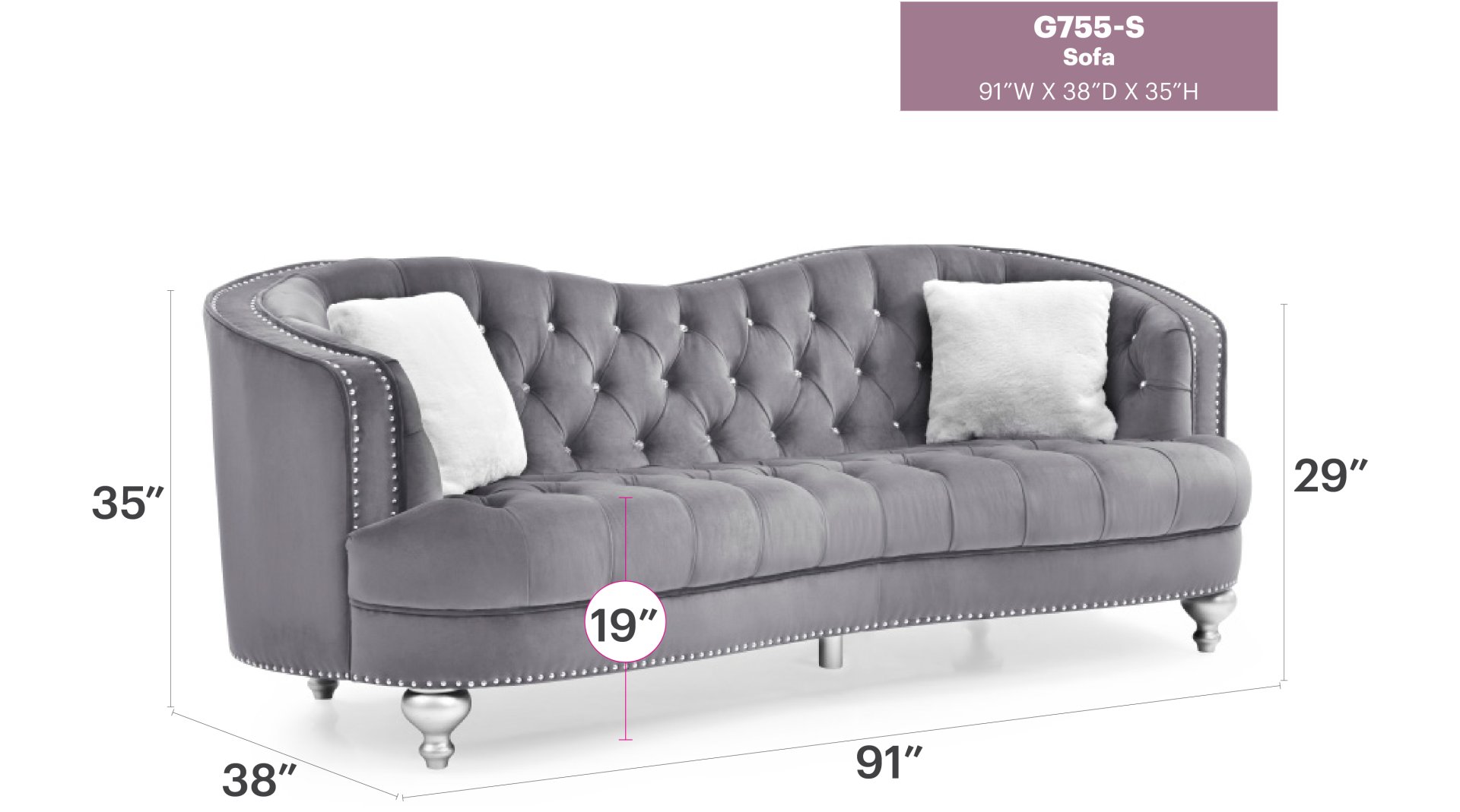 Jewel - Sofa - Gray - Image 5