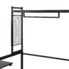 Full Size Daybed With Movable Desk, Grid, Shelves And Clothes Hanger - Black - Image 9