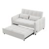 Loveseat Sofa Pull Out Sofa Bed Tufted Sleeper Sofa With An Adjustable Backrest, 3 USB Ports And 2 Lumbar Pillows For Living Room - Beige - Image 18