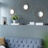 Wall Mirror Abstract Designed Wall Mirrors WithFrame For Home & Office, Top Of Sideboard (Set of 3) - Gold - Image 6