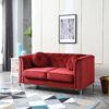 Elegant Contemporary Loveseat - Burgundy - Image 4