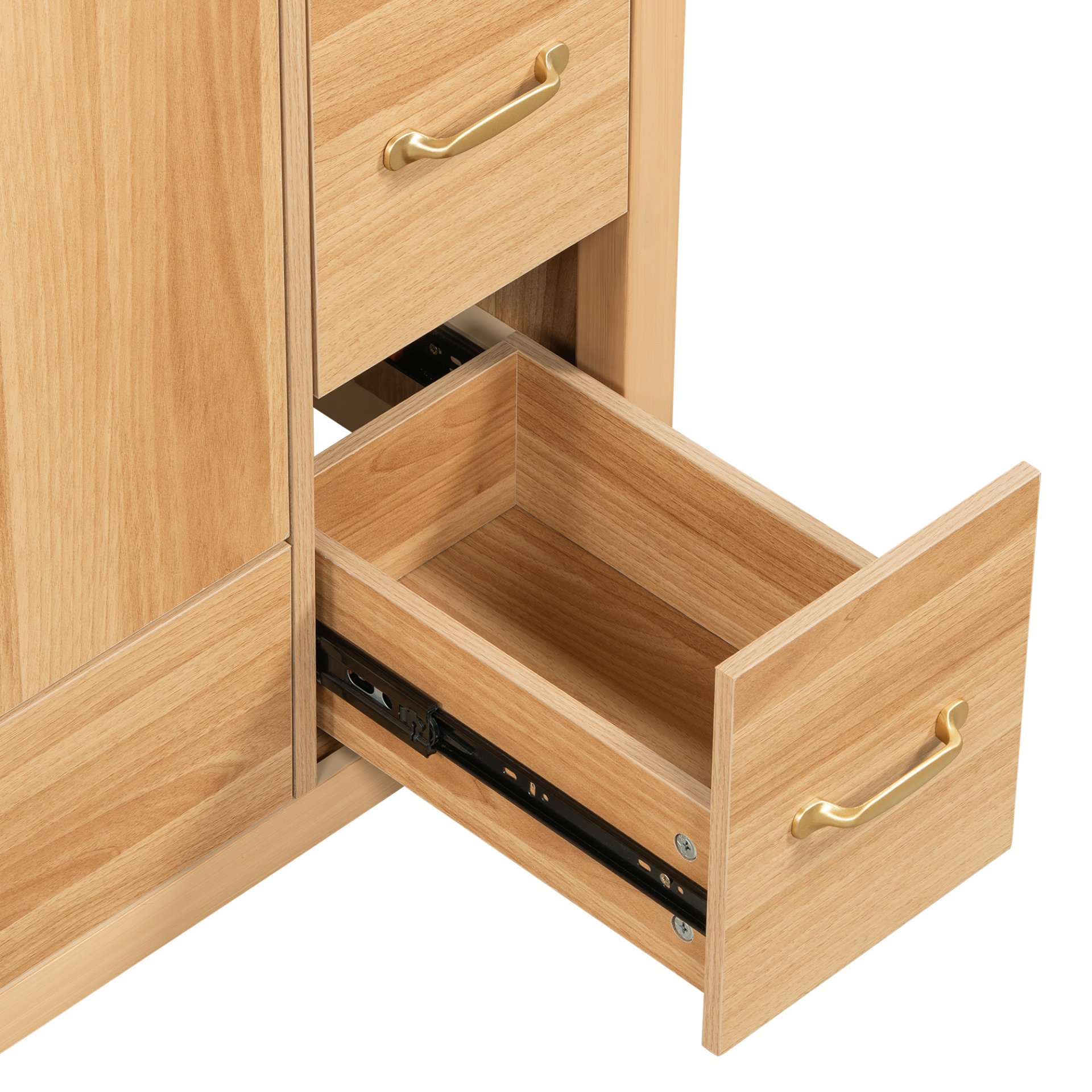 36" Bathroom Vanity, 2 Soft Close Doors, 4 Soft Close Drawers, Adjustable Shelf, Storage Cabinet - Acacia Wood - Image 13