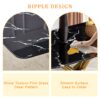 Luxurious Marble Patterned Dining Table With en Metal Fork Legs, Tempered Glass Top - Black / Gold - Image 5