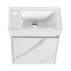 Minimalist Wall Mounted Bathroom Vanity With Ceramic Sink And Storage Cabinet - Carrara White - Image 11