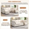 Sectional Sofa Couch Sofa Bed U-Shaped Sofa With Two Movable Ottoman And Three USB Ports For Living Room - Beige - Image 5
