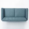Mid Century Modern Loveseat Sofa With Button Tufted Backrest - Blue - Image 9
