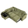 Sleeper Sofa Bed, 2 In 1 Pull Out Sofa Bed L Shape Couch With Storage Ottoman For Living Room, Bedroom Couch And Small Apartment - Green - Image 16