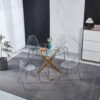 Dining Chair, Metal Leg, Plastic Seat (Set of 4) - Chrome / Transparent - Image 6