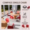 4 Piece Set Of Single Chairs With A Design Combining Modern And Traditional Elements, Durable And Comfortable - Crimson - Image 13