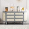 Full Murphy Bed With Hidden Storage & Modern Woven Design - Gray - Image 12