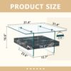 Modern 2 Tier Square Coffee Table Elegant Clear Glass And Marble Pattern - Black / Transparent - Image 3