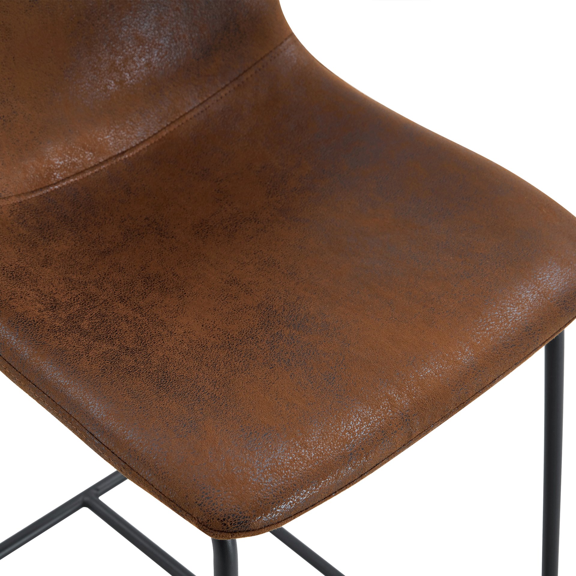 (Set of 2) Retro Bar Chairs, Comfortable Stools Suitable For Industrial And Vintage Style Settings - Brown - Image 20