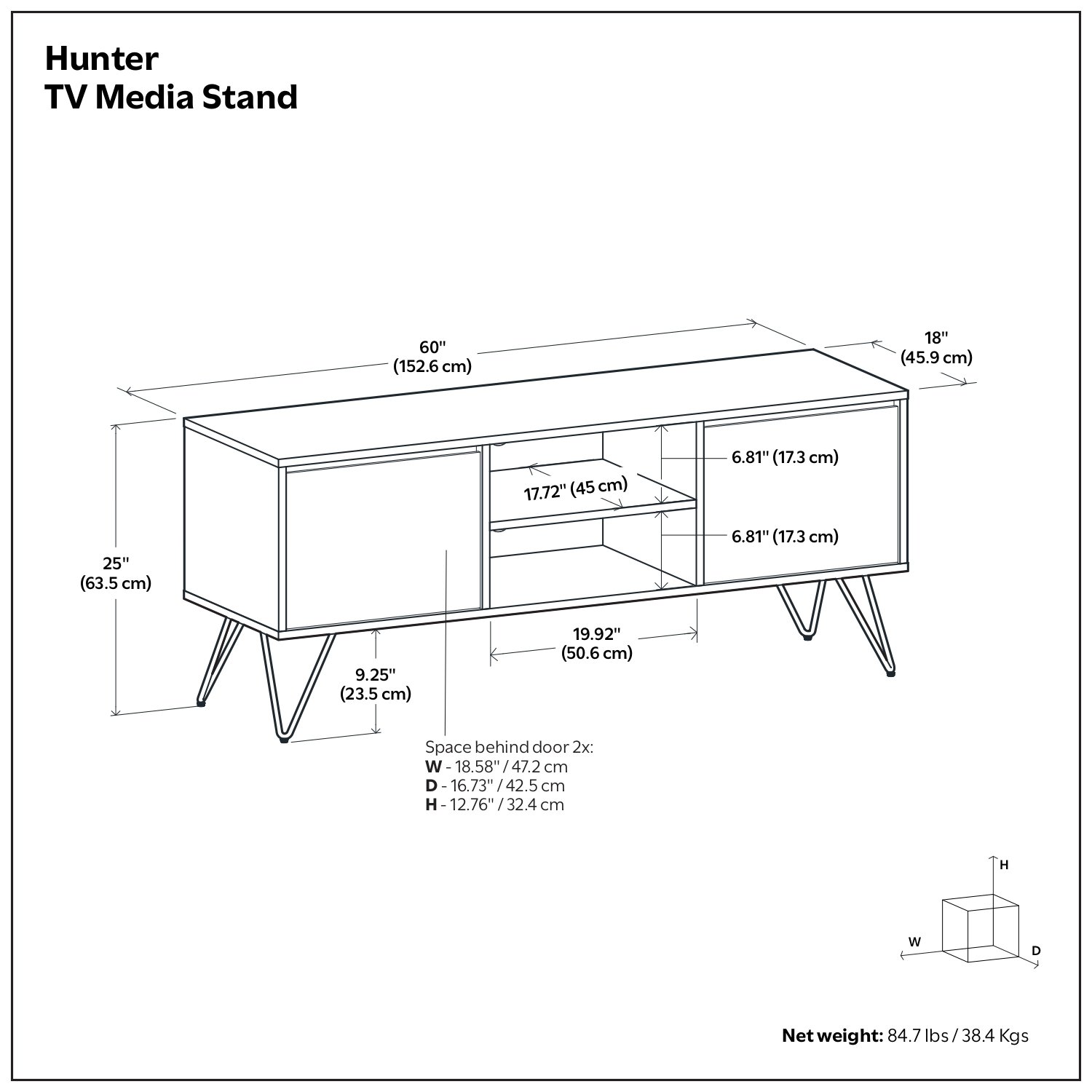 Hunter - TV Media Stand - Oak Veneer - Image 16