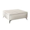 Modern Wood And Fabric Square Storage Ottoman Coffee Table With Lift - Top Design - Upholstered Bench For Living Room Organization - Beige - Image 7