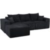 Modular L Shaped Sectional Sofa, Convertible Couch With Chaise Corduroy - Black - Image 15