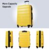 3 Piece Luggage Set Hardside Spinner Suitcase With Tsa Lock 20" 24" 28" Available - Yellow - Image 5
