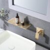 Modern Wall Mounted Bathroom Sink Faucet With Single Handle And Waterfall Design Stainless Steel - Brushed Gold - Image 2