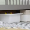 Twin Size Bed With Headboard Storage Rack, 2 Under Bed Drawers, 3 - Side Guardrails For Safety And Security - Gray - Image 25