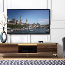 Raceloma - TV Stand (With LED) - Walnut / Chrome