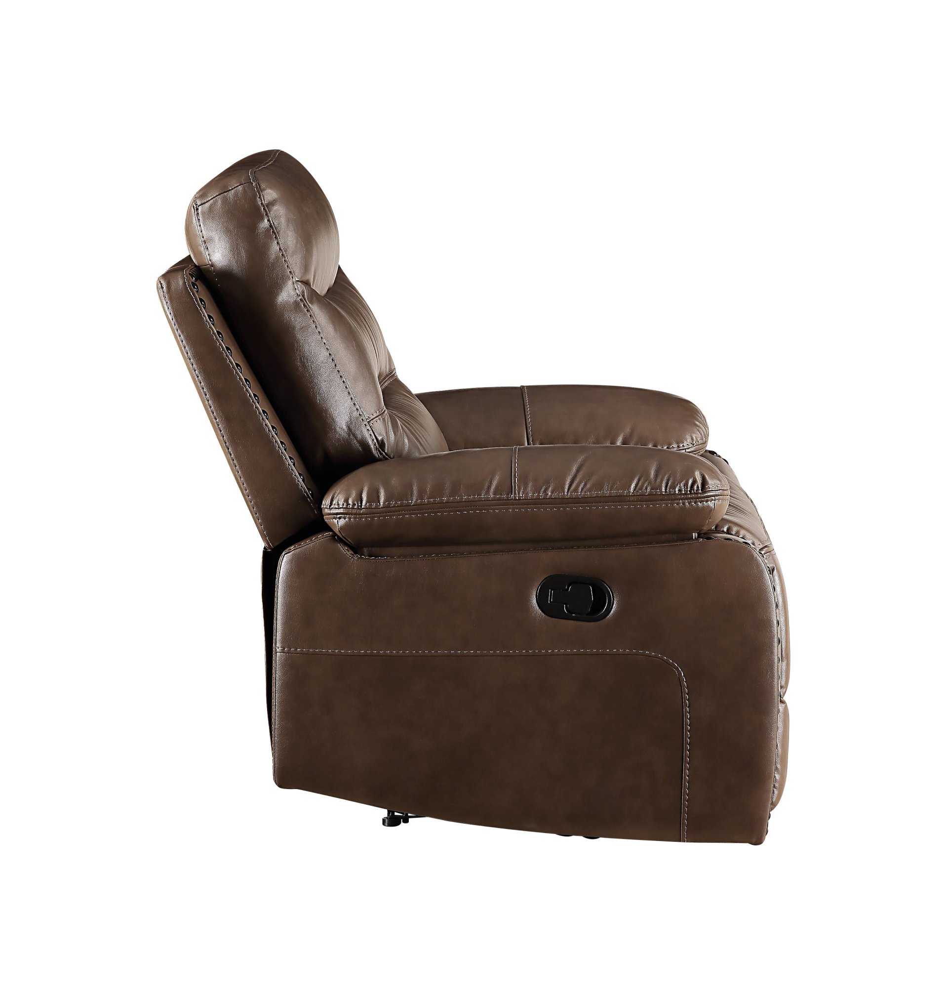 Aashi - Leather Gel Match Recliner Loveseat - Brown - Image 4