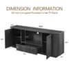 Modern Wavy TV Stand Rounded Sideboard With Storage Cabinet - Black - Image 3