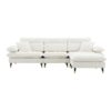 L Shaped Convertible Sectional Sofa 4 Seat Tufted Couch Set With Two Tone Adjust Legs Cloud Movable Ottoman - White - Image 24