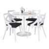 Dakota Charlotte - 5 Piece Contemporary Dining Set - White / Charcoal - Image 2