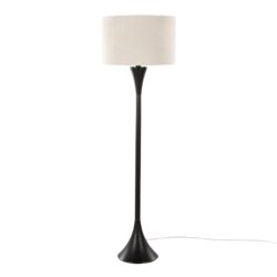Lenuxe - Contemporary Floor Lamp - Oil Rubbed Bronze / Natural