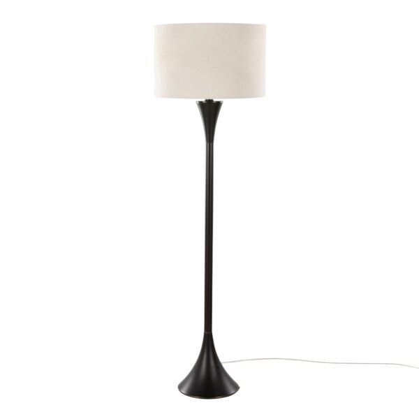 Lenuxe - Contemporary Floor Lamp - Oil Rubbed Bronze / Natural