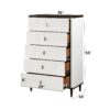 Carena - 5 Piece Bedroom Set (Eastern King Dresser Chest Mirror Nightstand) - Brown / Light Gray / White - Image 2