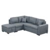 Sleeper Sectional Sofa, L-Shape Corner Couch Sofa - Bed With Storage Ottoman & Hidden Arm Storage & USB Charge For Living Room Apartment - Dark Gray - Image 9