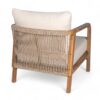 Outdoor Lounge Chair With Woven Backrest, Solid Wood Frame, Comfortable Cushions - Teak - Image 7