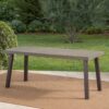 Acacia Wood Dining Table With Slat Design - Gray / Rustic Metal - Image 6