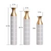 Floor Metal Vases Decorated White Metal Vases (Set of 3) Gorgeous Home Decoration Large Glazed Metal Vases - White - Image 3